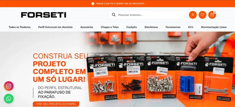 Página inicial da loja Forseti